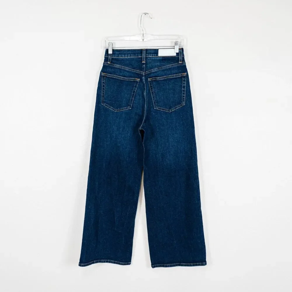 RE/DONE 70s Ultra High Rise Wide Leg Denim Jeans blue wash size 26
